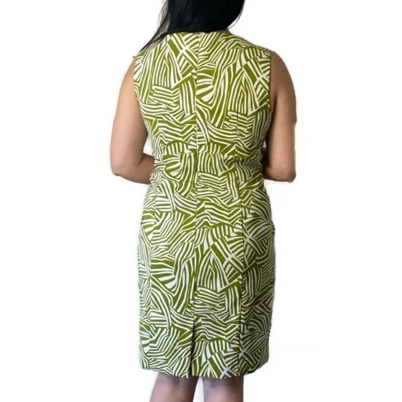Perceptions Sleeveless Abstract Print Midi Dress Lime & White Size 18 - Picture 3 of 14